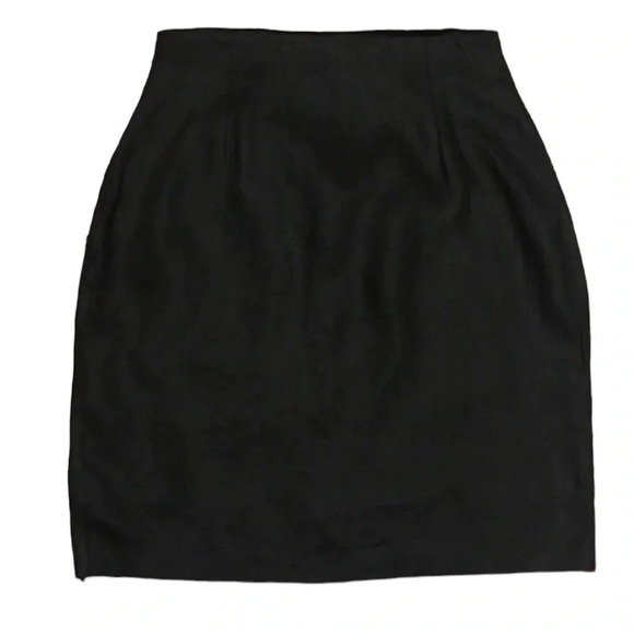 Caché Black Work Career Linen Skirt A-Line Size 8 - Picture 7 of 7
